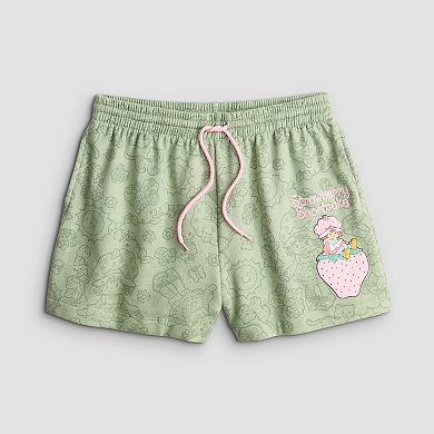 Juniors' Strawberry Shortcake Fleece Shorts