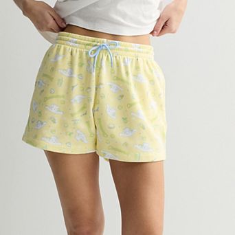 Juniors' Cinnamoroll Allover Print Fleece Shorts