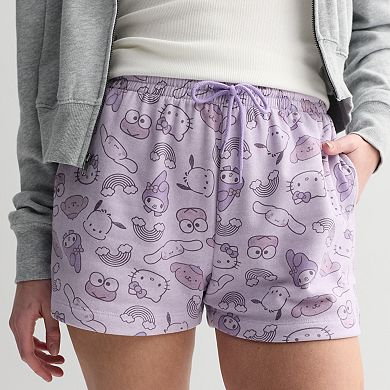 Juniors' Hello Kitty & Friends Allover Print Fleece Shorts