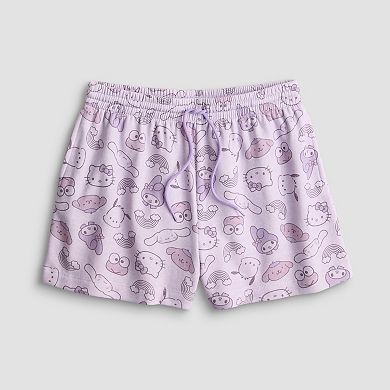 Juniors' Hello Kitty & Friends Allover Print Fleece Shorts