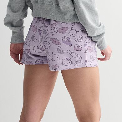 Juniors' Hello Kitty & Friends Allover Print Fleece Shorts