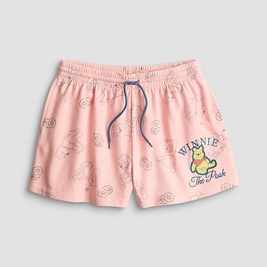 Juniors' Disney's Winnie the Pooh Allover Print Fleece Shorts