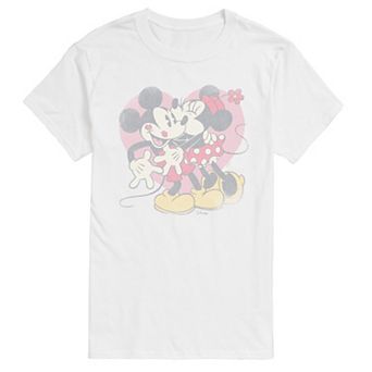 Men's Disney's Mickey & Minnie Valentine's Day Heart Distressed Graphic Tee