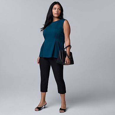 Plus Size Simply Vera Vera Wang Side Pleated Sleeveless Top