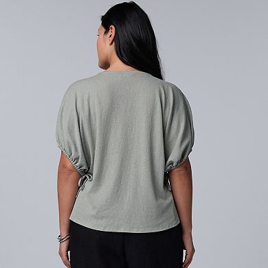 Plus Size Simply Vera Vera Wang Bubble Sleeve T-Shirt