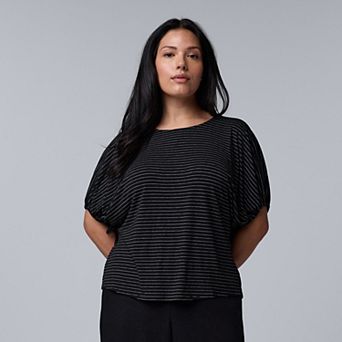 Plus Size Simply Vera Vera Wang Bubble Sleeve T-Shirt
