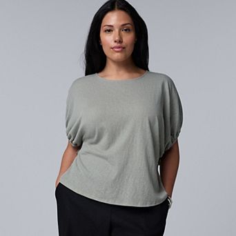 Plus Size Simply Vera Vera Wang Bubble Sleeve T-Shirt