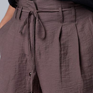 Plus Size Simply Vera Vera Wang Tie Belt Pleated Shorts