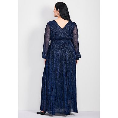 Avenue Women's Plus Size Lucia Plisse Maxi Dress
