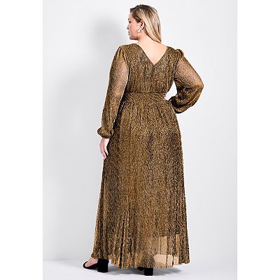 maxi plisse dress Tribal Lined Maxi Plisse Dress