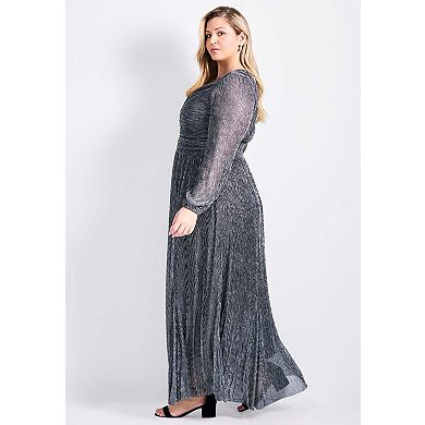 Avenue Women's Plus Size Lucia Plisse Maxi Dress