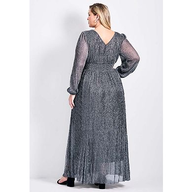 Avenue Women's Plus Size Lucia Plisse Maxi Dress