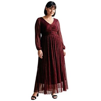 Avenue Women's Plus Size Lucia Plisse Maxi Dress