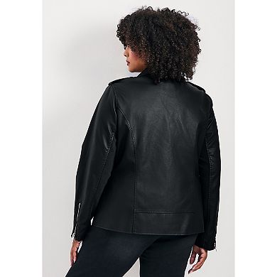 Avenue Women's Plus Size Jane Faux Leather Jacket