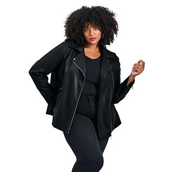 Avenue Women's Plus Size Jane Faux Leather Jacket