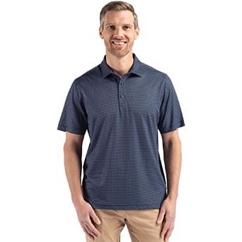 Cutter & Buck Pike Shadow Check Print Recycled Mens Big & Tall Polo