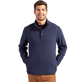 Cutter & Buck Hunts Point Textured Fleece Recycled Mens Snap Pullover