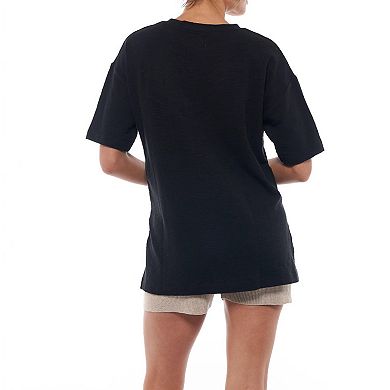 Women's Maternity Nursing Top Short Sleeve Round Neck Shirt with Side Zipper