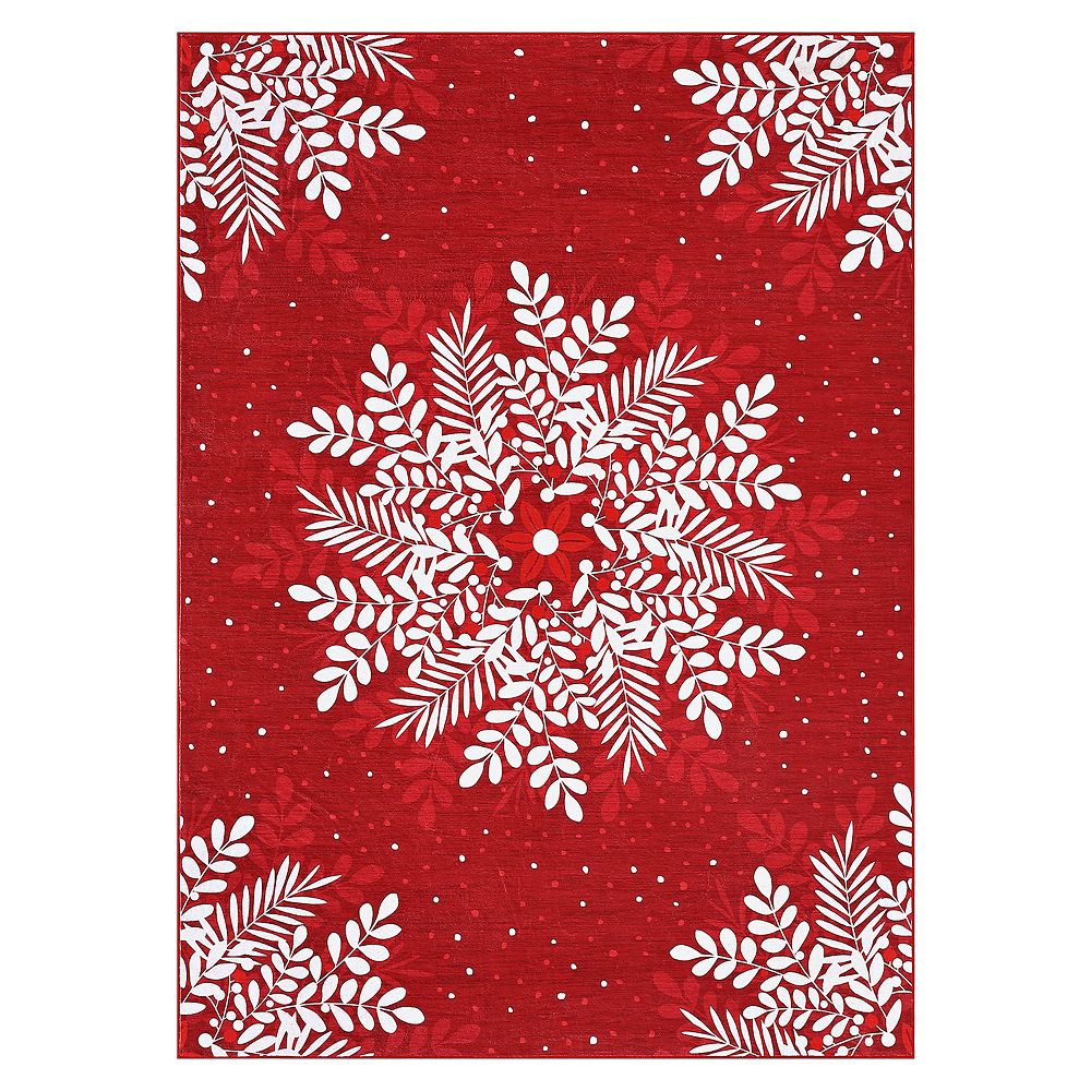 Christmas Snowflake Washable Area Rug runner,Living Room Bedroom,Low ...