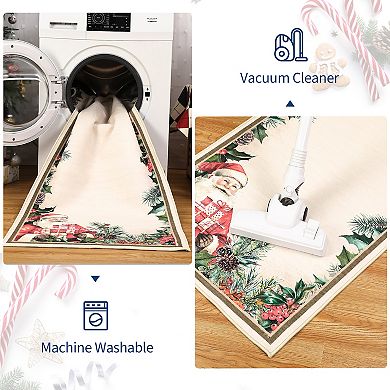 Christmas Santa Claus Gifts Washable Area Rug,Non-Shedding Rugs for Bedroom,Carpet for Living Room
