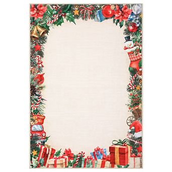 Christmas Santa Claus Gifts Washable Area Rug,Non-Shedding Rugs for Bedroom,Carpet for Living Room