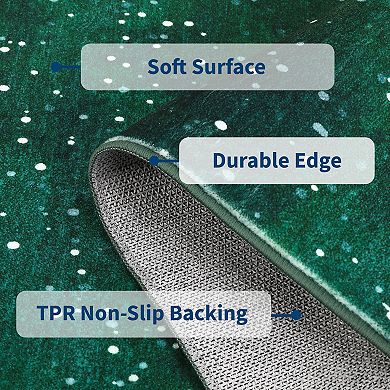 Christmas Area Rug Machine Washable Xmas Santa Claus Rug Non Slip Entryway Runner Rug Low Pile Rugs