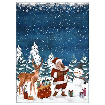 Christmas Area Rug Machine Washable Xmas Santa Claus Rug Non Slip Entryway Runner Rug Low Pile Rugs
