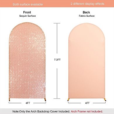 Bling Arch Backdrop Cover, Sequin Wedding Arch Stand Cover With Round Sequins, Zipper Design,6FT