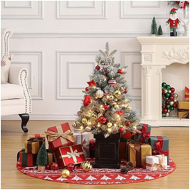 3 Ft Christmas Tree Artificial Pre Lit Christmas Tree with Base Xmas Tree with Timer Led Lights 2PCS