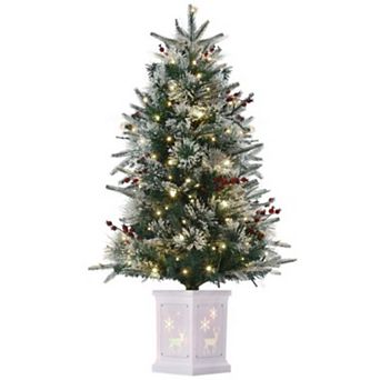 Artificial Christmas Tree Decorative Holiday Tree with LED Lights Urn Base 8 Lighting Modesa