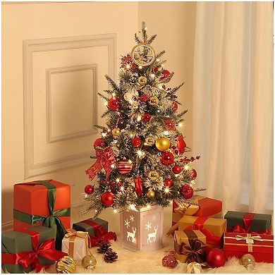 Artificial Christmas Tree Decorative Holiday Tree with LED Lights Urn Base 8 Lighting Modesa