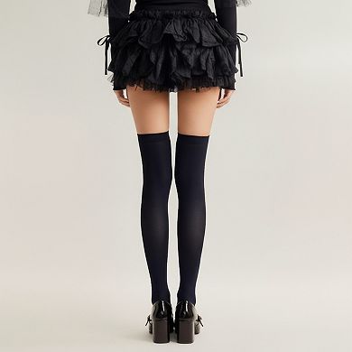 Women's 3-Piece Set Over-the-Knee Stockings with Cross Detail