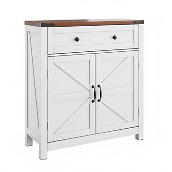 Farmhouse Storage Bathroom Cabinet with Drawer and Adjustable Shelf