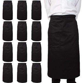 Mariposa Bistro Apron 33x30 Black - 12/Pack