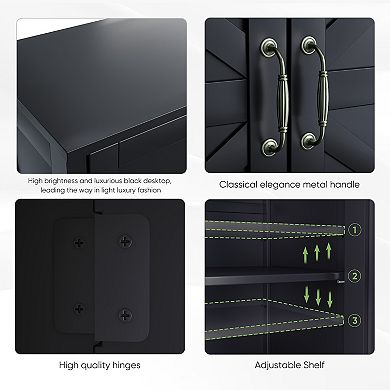 Farmhouse Storage Bathroom Cabinet with Drawer and Adjustable Shelf