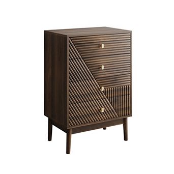 Modern Wooden Storage 4-Drawer Dresser Storage Cabinet