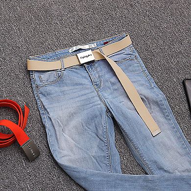 Women's Canvas Waist Belt with Metal Buckle