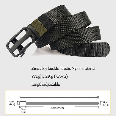Women's Elastic Nylon Waist Belt with Zinc Alloy Adjustable Buckle