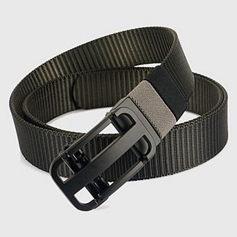 Women's Elastic Nylon Waist Belt with Zinc Alloy Adjustable Buckle