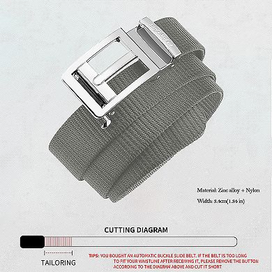 Women's Nylon Belt with Zinc Alloy Automatic Buckle