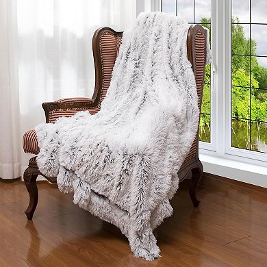 Cheer Collection Reversible Faux Fur Long Shaggy Hair Accent Throw Blanket 60"x70"