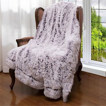 Cheer Collection Reversible Faux Fur Long Shaggy Hair Accent Throw Blanket 60"x70"