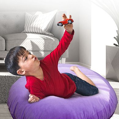 Cheer Collection Round Floor Pillow 32 Inch with Washable Cover and Supportive Foam Insert