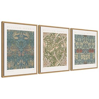Sylvie William Morris Posters - 3 pc Framed Canvas Art Set by The Art Institute of Chicago
