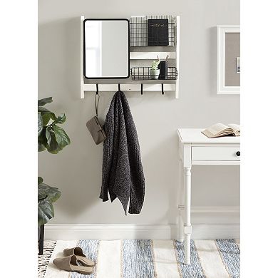 Tanner Wall Organizer with Mirror and Hooks