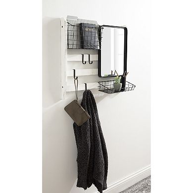 Tanner Wall Organizer with Mirror and Hooks