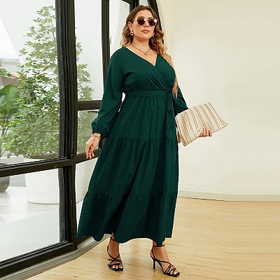 sachin and babi light blue dress Casual Butterfly Sleeve High Waist Chiffon Dress – HER SHOP main image 0