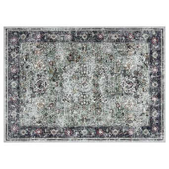 Non-Slip Foldable Printed Rug Elegant Abstract Design Ultra Soft Thick Area Carpet