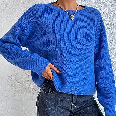 Women's Long Sleeve Knit Sweater Soft Casual Crewneck Pullover Top