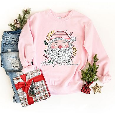 Merry Christmas Santa Stripes - Women's Graphic Sweatshirt